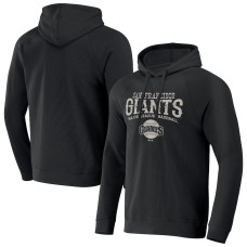Adult Men's San Francisco Giants Darius Rucker Collection By usWaffle-Knit Raglan Pullover baseball Hoodie - Black