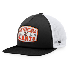 Adult Men's San Francisco Giants Foam Front Patch Trucker Snapback Hat - Black