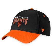 Adult Men's San Francisco Giants Stacked Logo Flex Hat - Black/Orange