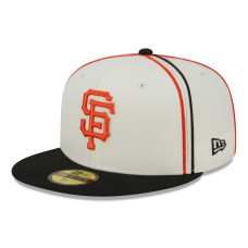 Adult Men's San Francisco Giants New Era Chrome Sutash 59FIFTY Fitted Hat - Cream/Black