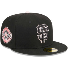 Adult Men's San Francisco Giants New Era Pastel Undervisor 59FIFTY Fitted Hat - Black