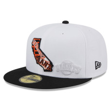 Adult Men's San Francisco Giants New Era State 59FIFTY Fitted Hat - White/Black Adult Men's San Francisco Giants New Era State 59FIFTY Fitted Hat - White/Black