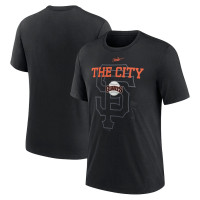 Adult Men's San Francisco Giants Rewind Retro Tri-Blend baseball T-shirt - Black