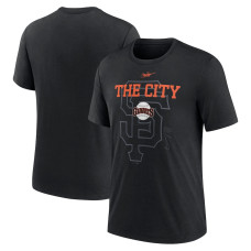 Adult Men's San Francisco Giants Rewind Retro Tri-Blend baseball T-shirt - Black