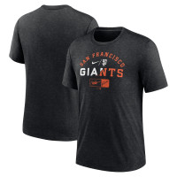 Adult Men's San Francisco Giants Rewind Review Slash Tri-Blend baseball T-shirt - Heather Black