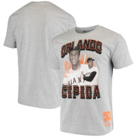 Adult Men's Orlando Cepeda San Francisco Giants Mitchell & Ness Name & Number baseball T-shirt - Gray