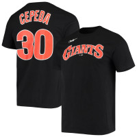 Adult Men's Orlando Cepeda San Francisco Giants Name & Number baseball T-shirt - Black