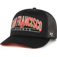 Adult Men's San Francisco Giants '47 Backhaul Foam Trucker Snapback Hat - Black