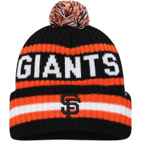 Adult Men's San Francisco Giants '47 Bering Cuffed Knit Hat with Pom - Black Adult Men's San Francisco Giants '47 Bering Cuffed Knit Hat with Pom - Black