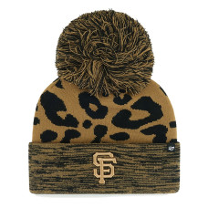 Women's San Francisco Giants '47 Leopard Rosette Cuffed Knit Hat with Pom Women's San Francisco Giants '47 Leopard Rosette Cuffed Knit Hat with Pom