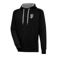 Adult Men's San Francisco Giants Antigua Metallic Victory Pullover baseball Hoodie - Black
