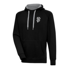 Adult Men's San Francisco Giants Antigua Metallic Victory Pullover baseball Hoodie - Black