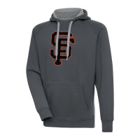 Adult Men's San Francisco Giants Antigua Victory Chenille Pullover baseball Hoodie - Charcoal