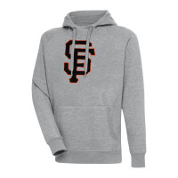 Adult Men's San Francisco Giants Antigua Victory Chenille Pullover baseball Hoodie - Heather Gray