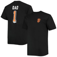 Adult Men's San Francisco Giants Big & Tall Father's Day #1 Dad baseball T-shirt - Black