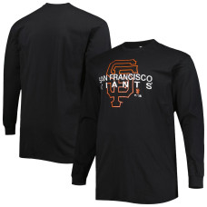 Adult Men's San Francisco Giants Big & Tall Long Sleeve baseball T-shirt - Black
