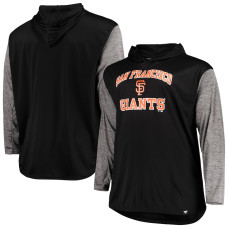 Adult Men's San Francisco Giants Big & Tall Wordmark Club Pullover baseball Hoodie - Black/Heathered Black