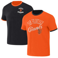 Adult Men's San Francisco Giants Darius Rucker Collection By usTwo-Way Ringer Reversible baseball T-shirt - Black/Orange