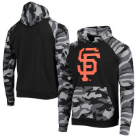 Adult Men's San Francisco Giants FOCO Camo Raglan Pullover baseball Hoodie - Black