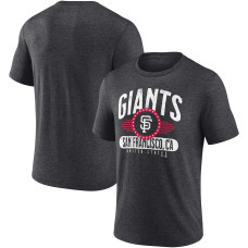 Adult Men's San Francisco Giants Badge of Honor Tri-Blend baseball T-shirt - Heathered Charcoal