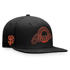 Adult Men's San Francisco Giants Circle Script Snapback Hat - Black