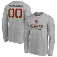 Customize Men's San Francisco Giants Evanston Stencil Long Sleeve baseball T-shirt - Heather Gray Customize Men's San Francisco Giants Evanston Stencil Long Sleeve baseball T-shirt - Heather Gray