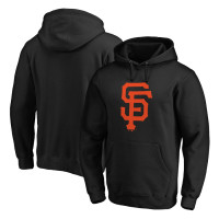 Adult Men's San Francisco Giants Official Logo Fitted Pullover baseball Hoodie - Black