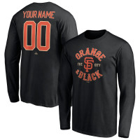 Customize Men's San Francisco Giants Hometown Legend Long Sleeve baseball T-shirt - Black