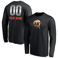 Customize Men's San Francisco Giants Midnight Mascot Long Sleeve baseball T-shirt - Black