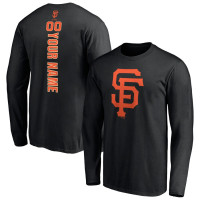 Customize Men's San Francisco Giants Playmaker Name & Number Long Sleeve baseball T-shirt - Black Customize Men's San Francisco Giants Playmaker Name & Number Long Sleeve baseball T-shirt - Black