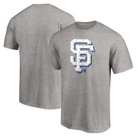 Adult Men's San Francisco Giants Red White and Team Logo baseball T-shirt - Heathered Gray