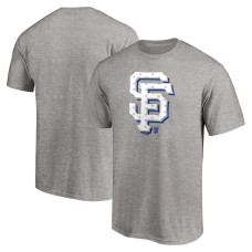 Adult Men's San Francisco Giants Red White and Team Logo baseball T-shirt - Heathered Gray