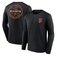 Adult Men's San Francisco Giants SF Seal Long Sleeve baseball T-shirt - Black