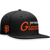 Adult Men's San Francisco Giants Script Snapback Hat - Black