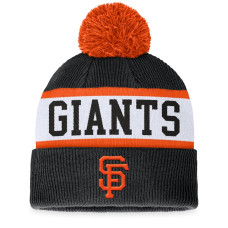 Adult Men's San Francisco Giants Secondary Cuffed Knit Hat with Pom - Black/White Adult Men's San Francisco Giants Secondary Cuffed Knit Hat with Pom - Black/White