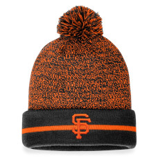 Adult Men's San Francisco Giants Space-Dye Cuffed Knit Hat with Pom - Black/Orange