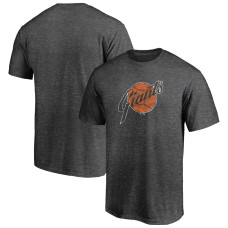 Adult Men's San Francisco Giants True Classics Throwback Logo Tri-Blend baseball T-shirt - Charcoal