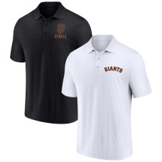 Adult Men's San Francisco Giants Two-Pack Logo Lockup Polo Set - Black/White