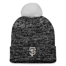 Women's San Francisco Giants Iconic Cuffed Knit Hat with Pom - Black/White