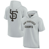 Adult Men's San Francisco Giants Signature Super Soft Fleece Short Sleeve baseball Hoodie - Gray Adult Men's San Francisco Giants Signature Super Soft Fleece Short Sleeve baseball Hoodie - Gray