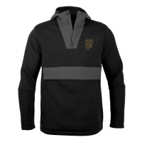 Adult Men's San Francisco Giants Levelwear Logo Ruckus Quarter-Zip baseball Hoodie - Black