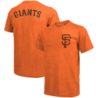 Adult Men's San Francisco Giants Majestic Threads Throwback Logo Tri-Blend baseball T-shirt - Orange