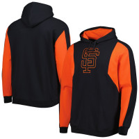 Adult Men's San Francisco Giants Mitchell & Ness Colorblocked Fleece Pullover baseball Hoodie - Black/Orange