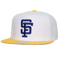 Adult Men's San Francisco Giants Mitchell & Ness Hometown Snapback Hat - White/Yellow Adult Men's San Francisco Giants Mitchell & Ness Hometown Snapback Hat - White/Yellow