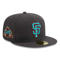 Adult Men's San Francisco Giants New Era Print Undervisor 59FIFTY Fitted Hat - Graphite
