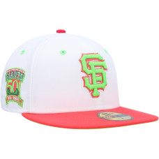 Adult Men's San Francisco Giants New Era 50th Anniversary Strawberry Lolli 59FIFTY Fitted Hat - White/Coral