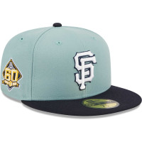 Adult Men's San Francisco Giants New Era Beach Kiss 59FIFTY Fitted Hat - Light Blue/Navy