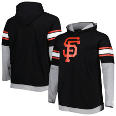 Adult Men's San Francisco Giants New Era Big & Tall Twofer Pullover baseball Hoodie - Black