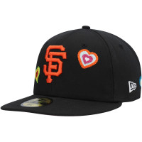 Adult Men's San Francisco Giants New Era Chain Stitch Heart 59FIFTY Fitted Hat - Black