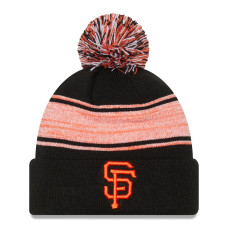 Adult Men's San Francisco Giants New Era Chilled Cuffed Knit Hat with Pom - Black